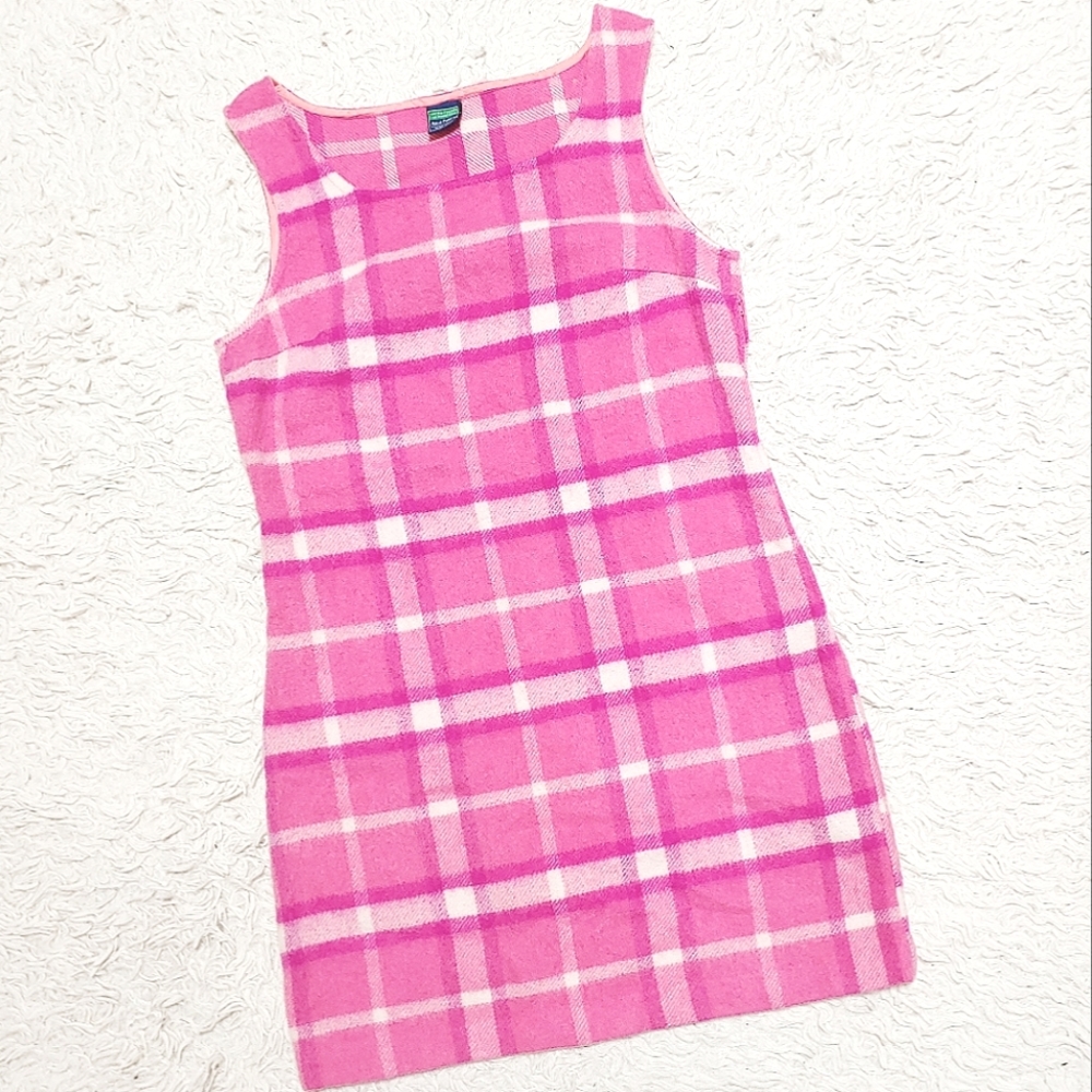 Benetton Y2K Barbie Plaid Dress - Pink Tartan Made in Italy